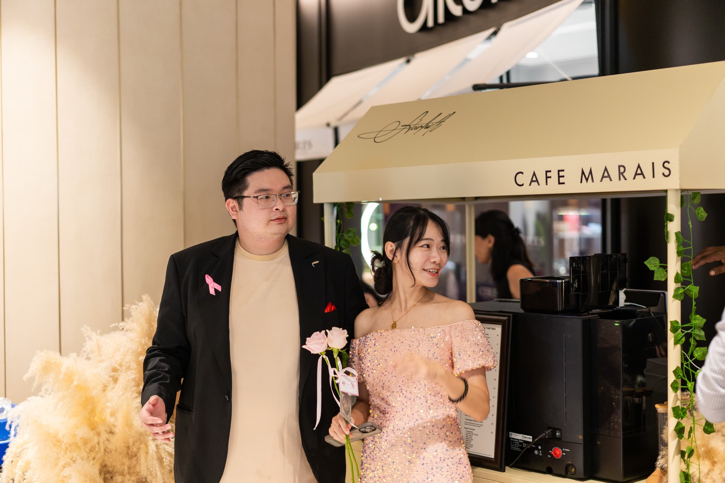 Guests at the Café Marais cart on opening night